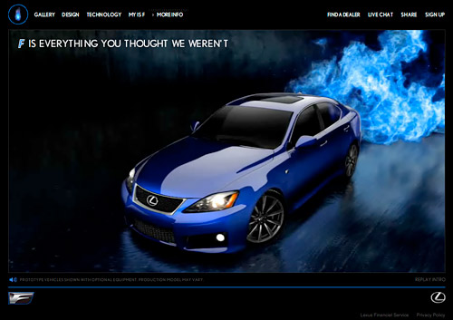 Lexus IS-F Website