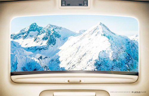 Lexus LX570 Print Ad: Mountains