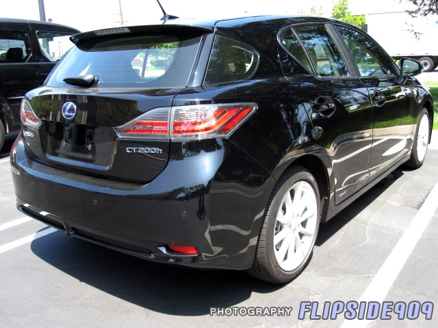 Black Lexus CT 200h Rear. This CT shows some new details like the (likely) 