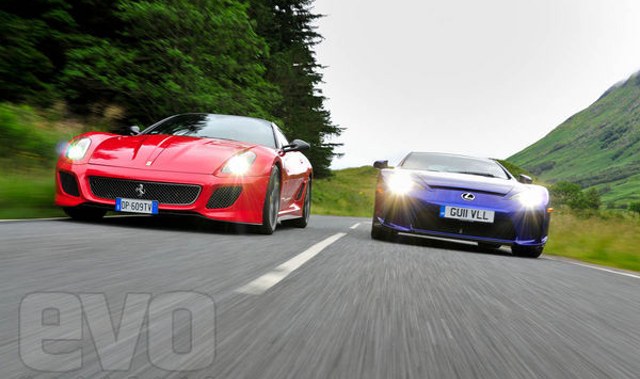 EVO Magazine Lexus LFA vs Ferrari 599 GTO