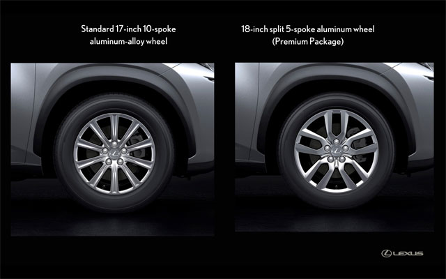 Lexus NX Standard Wheel Options